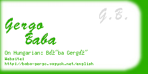 gergo baba business card